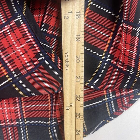 Anthropologie Greylin Womens Top Small Red Plaid Sleeveless Flowy Dark Academia - Picture 7 of 7